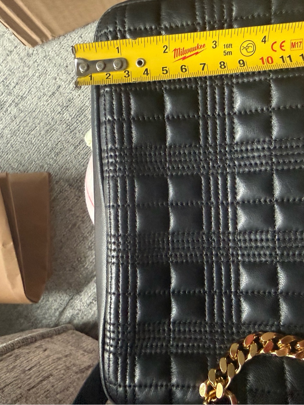 Burberry Black Quilted Leather TB Monogram Shoulder Bag with Gold Hardware - Picture 7 of 7